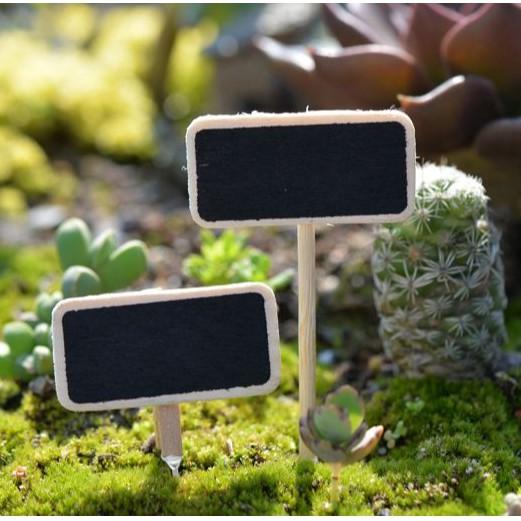 Bảng đen mini làm phụ kiện tiểu cảnh, trang trí chậu cây sen đá xương rồng, gắn tang trang trí, terrarium