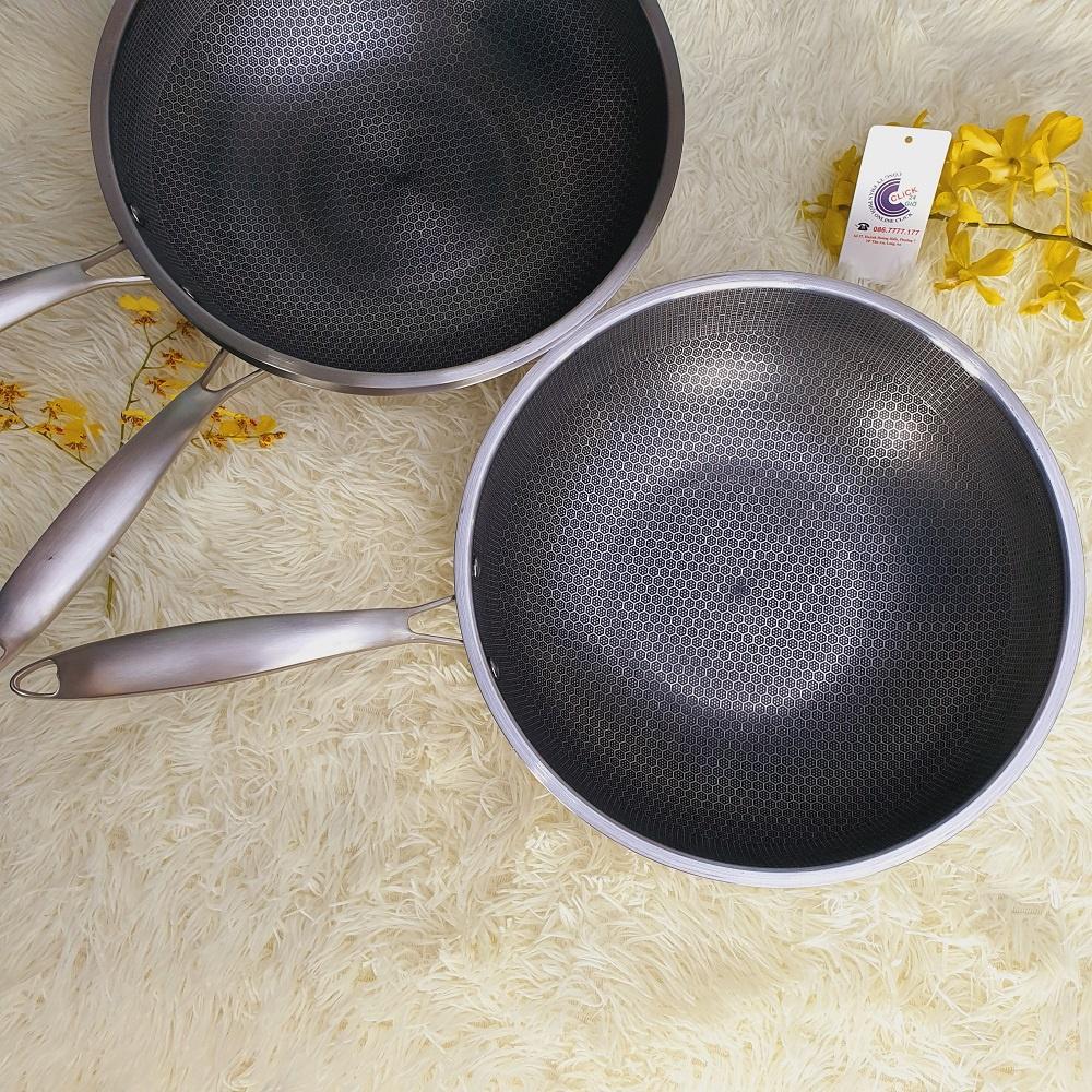 Chảo Xào Sâu Lòng Size 32 cm Chảo Đúc Nguyên Khối Siêu Chắc Siêu Bền
