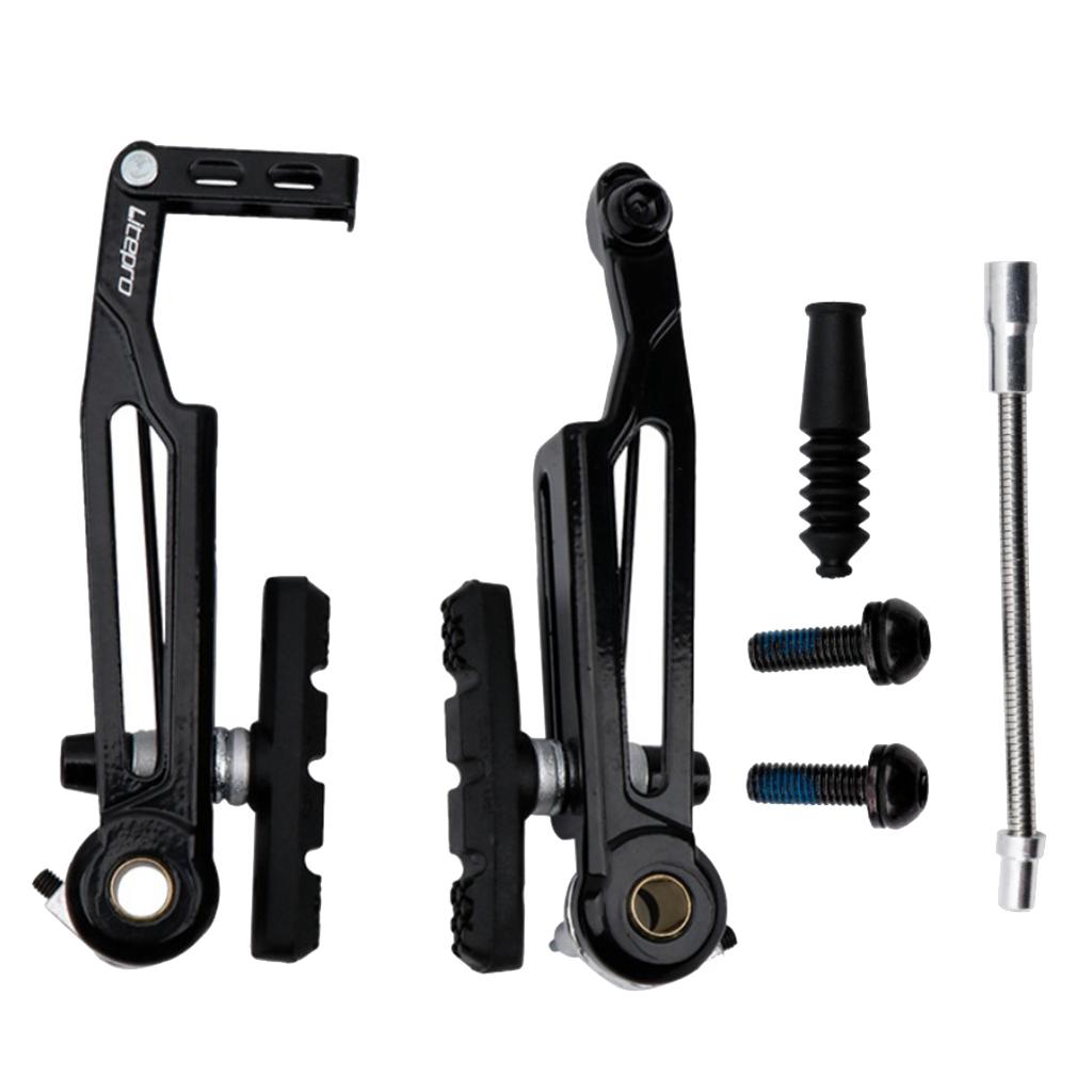 2 Pairs  V Brake Set Replacement Long Arm for Front/Rear Wheel Black