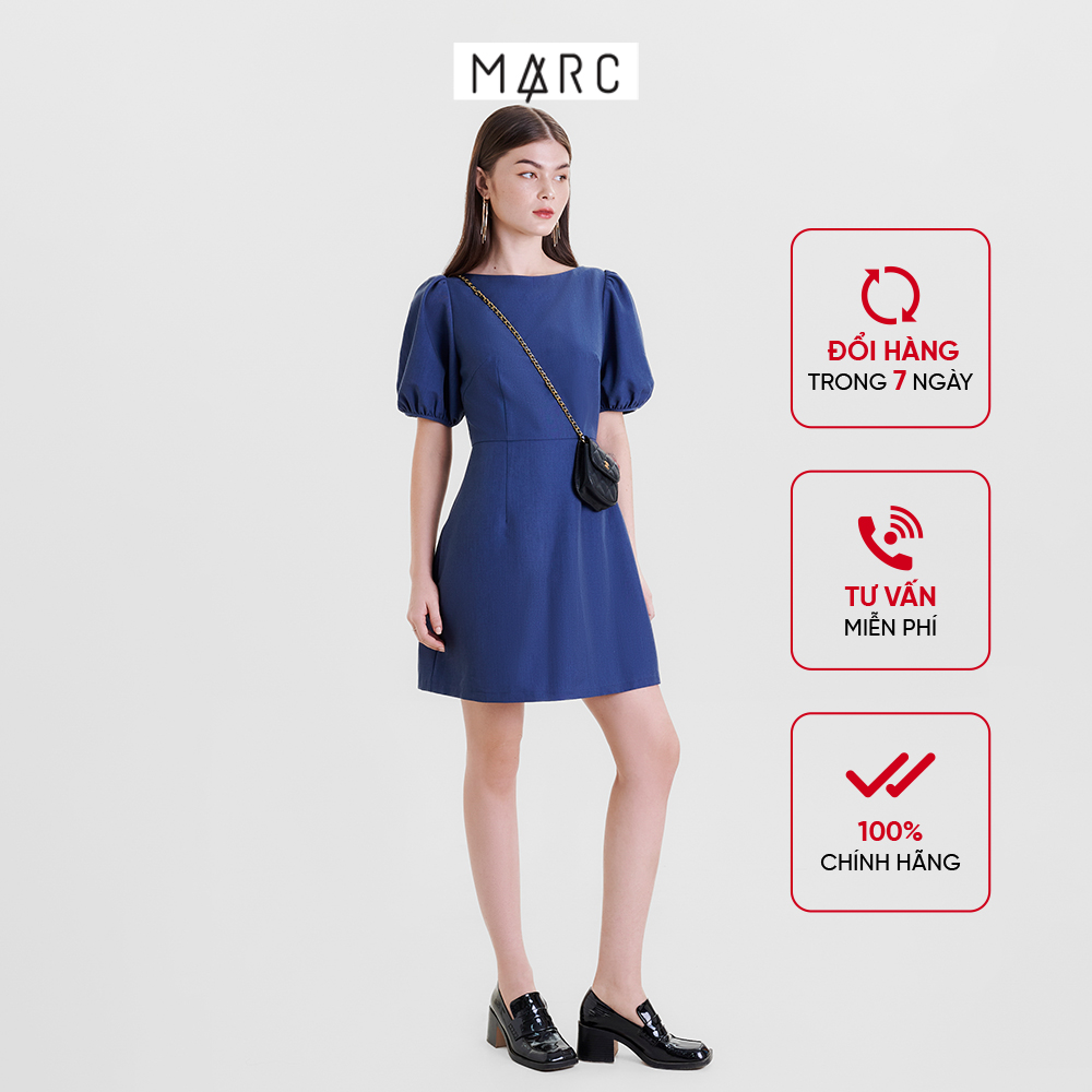 Đầm nữ MARC FASHION mini cổ thuyền tay phồng