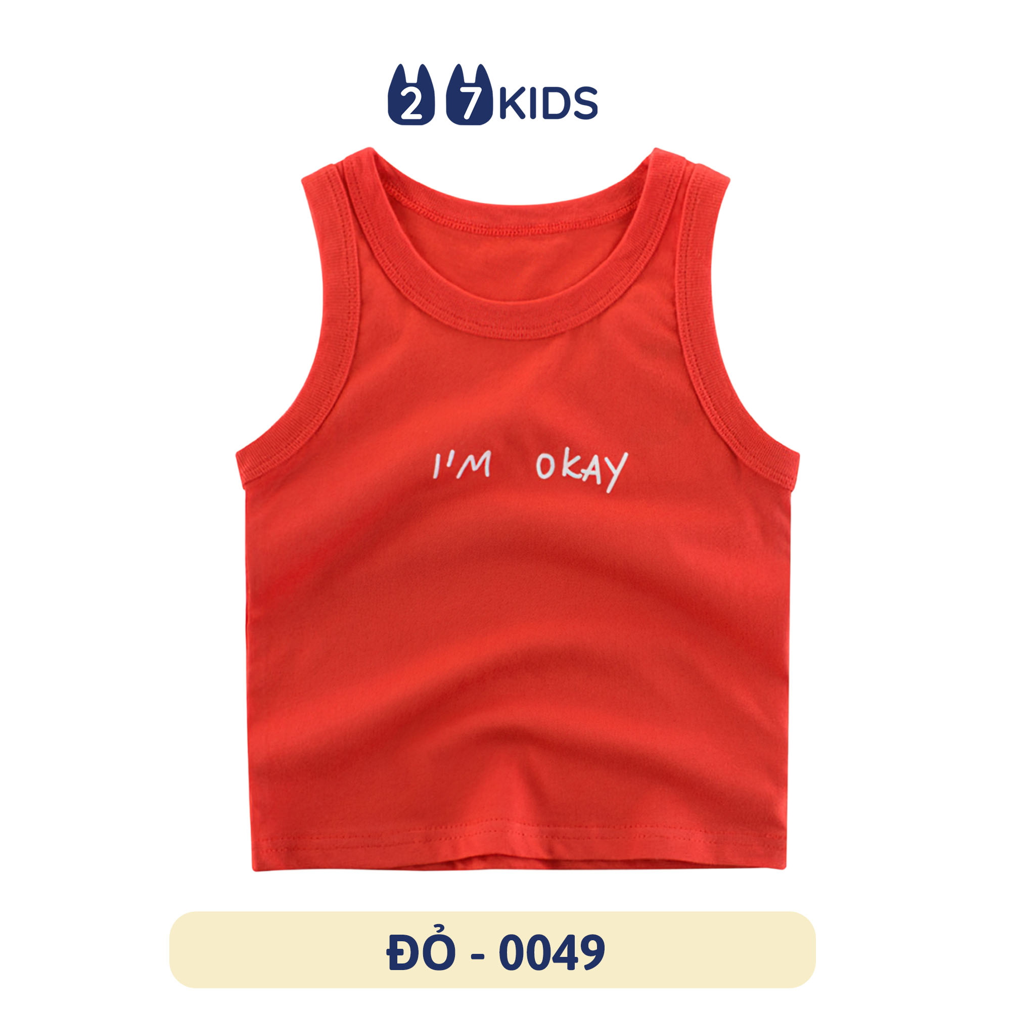 Áo thun ba lỗ bé trai 27Kids áo 3 lỗ sát nách nam 100% Cotton cho trẻ từ 2-10 tuổi BSTT1