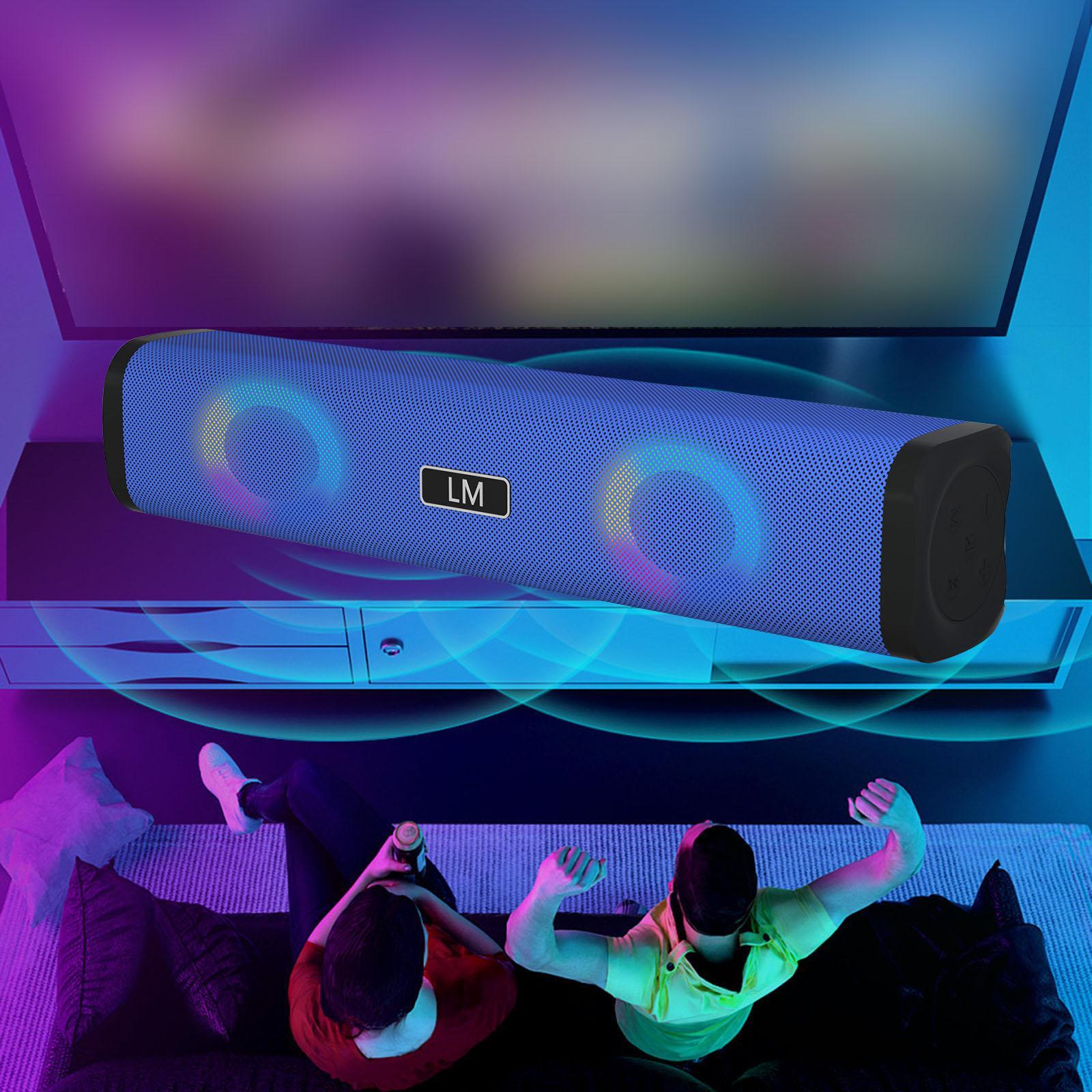 Wireless Sound Bar USB Powered Desktop Speaker for Cellphones Tablet Grb Blue