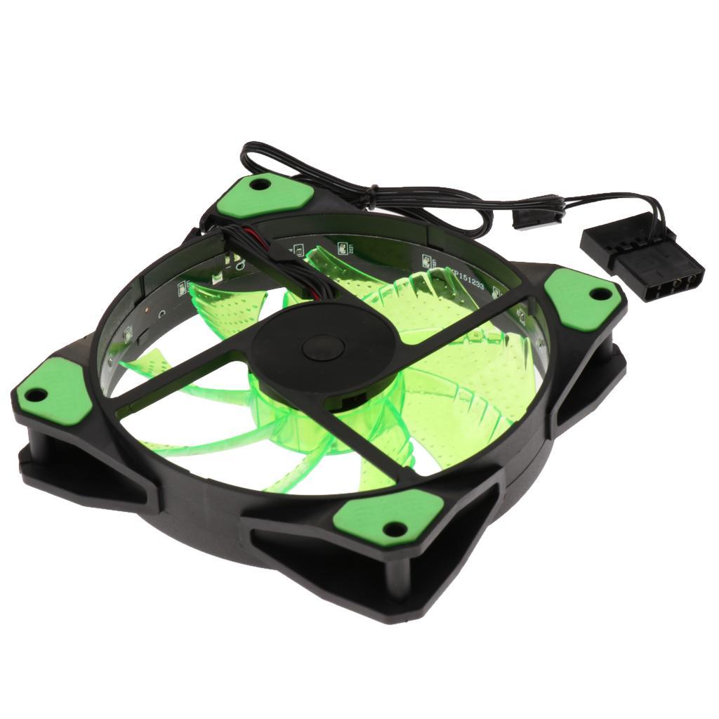 120mm 15 LED 3Pin 4Pin  Cooling Fan 9-Leaves For Computer Case CPU