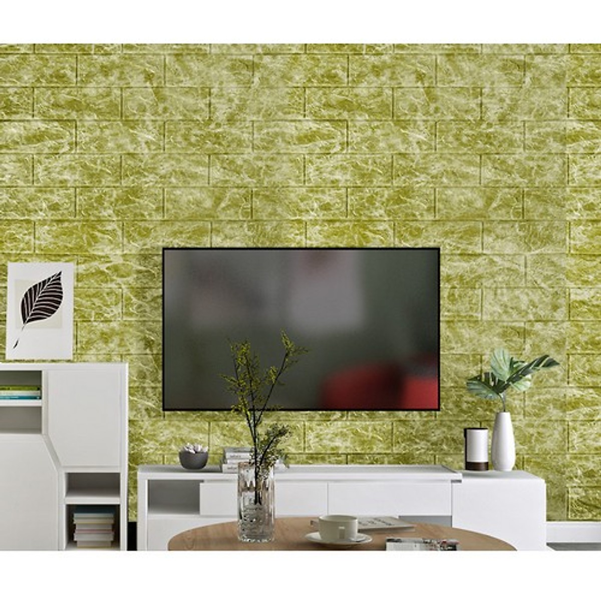 Combo 10 tấm xốp dán tường giả đá 3D đẹp sang trọng