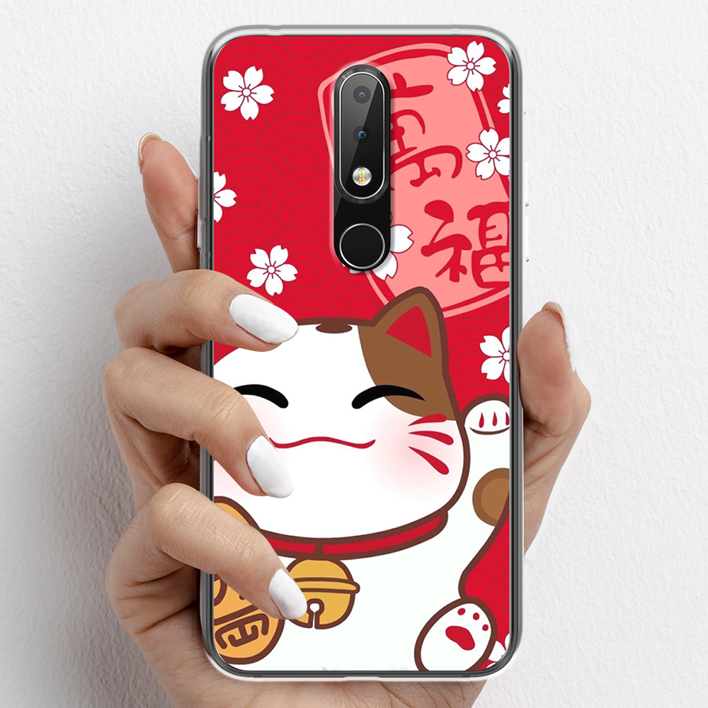 Ốp lưng cho Nokia 5.1 Plus, Nokia 6.1 Plus nhựa TPU mẫu Mèo thần tài