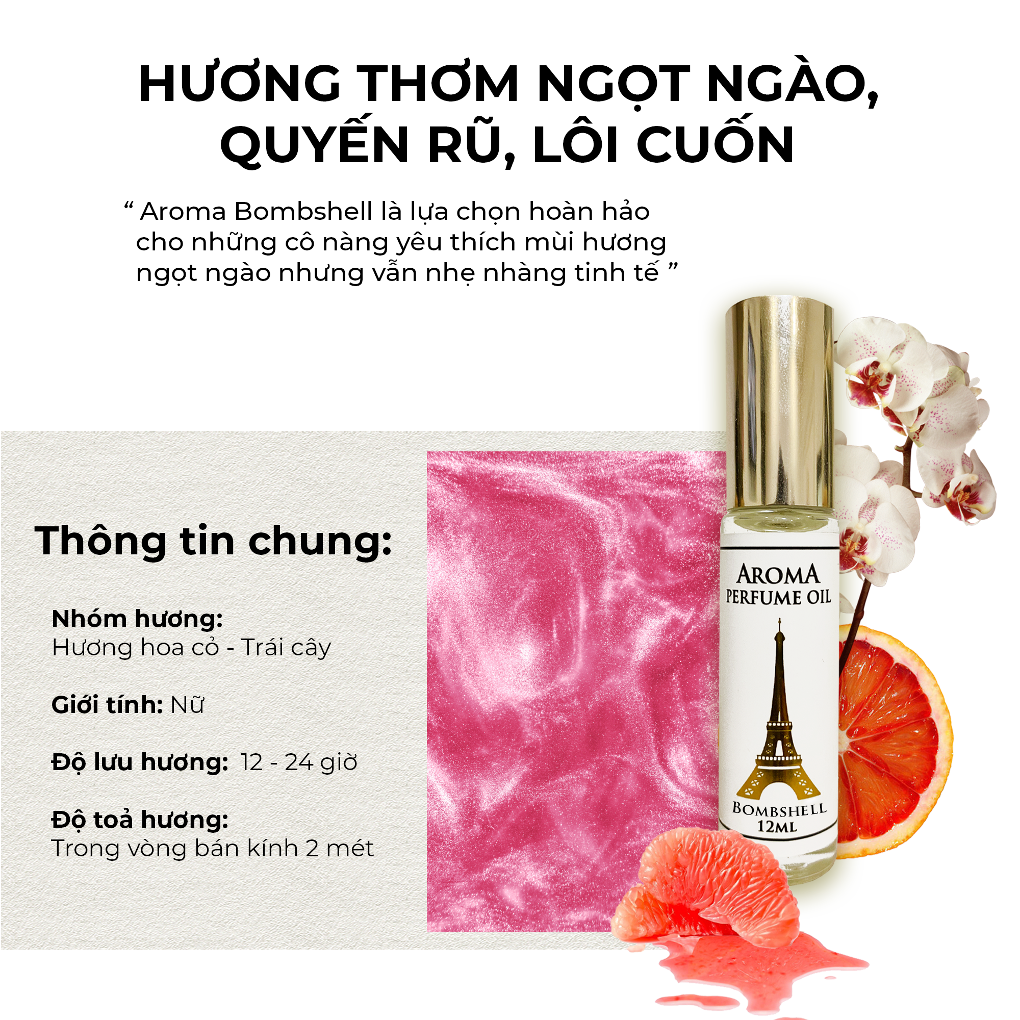 Aroma Bombshell – Tinh Dầu Nước Hoa Pháp Dạng Lăn 12ml