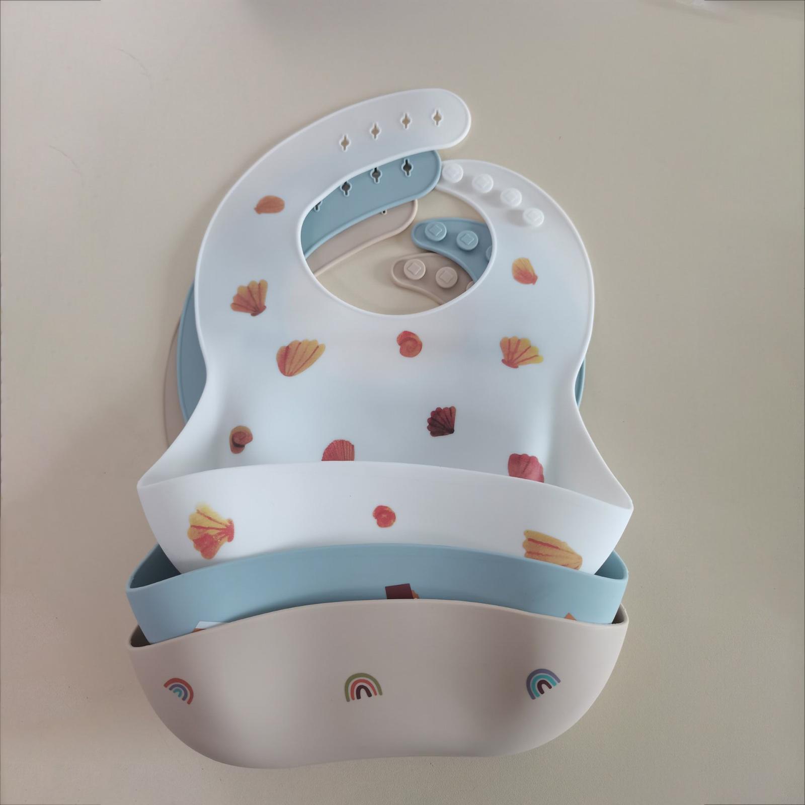 Baby Bibs Waterproof Silicone Bibs for Babies & Toddlers BPA Free with Food Catcher Pocket