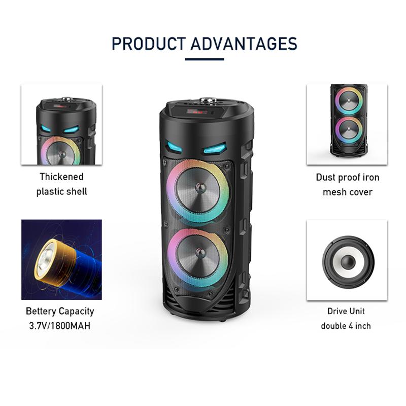 Loa bluetooth di động 30W Cột không dây Big Power Stereo Subwofer Subwofer BASS LOODERS VỚI MICRO FEARLY KARAOKE USB Màu sắc: 20W ZQS6112