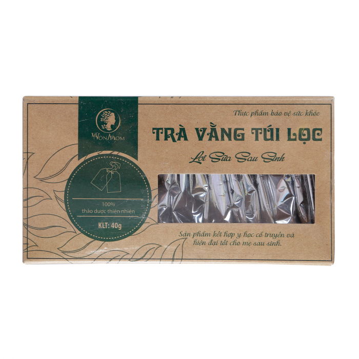3 Hộp - Combo 60 gói trà vằng túi lọc lợi sữa cho Mẹ - giảm mỡ bụng sau sinh - Wonmom