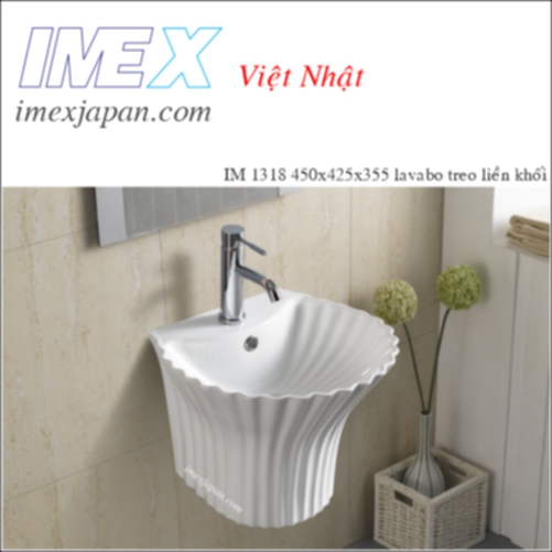 Chậu lavabo treo tường liền khối IMEX IM 1318