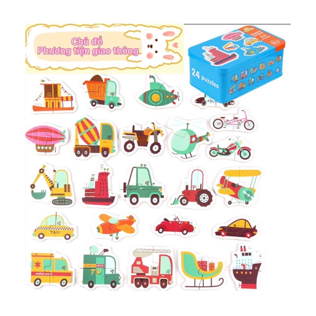 Đồ chơi tranh ghép gỗ 2 mảnh Puzzle cho bé; tranh xếp hình, ghép hình bằng gỗ giúp bé phát triển trí tuệ tư duy sáng tạo