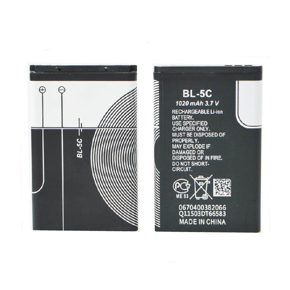 BL-5C 3.7V 1020mAh Phone Built-in Rechargeable Li-ion Replacement Battery with Battery Cells PTC Protection for Nokia