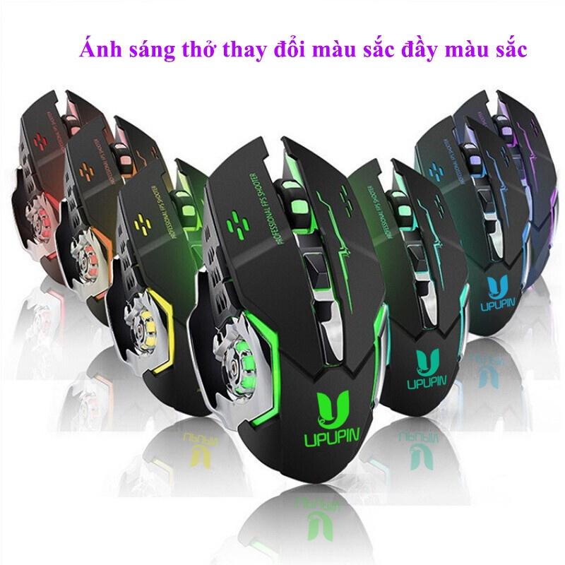 UPUPIN Chuột không dây gaming Led wireless 2.4GHz laptop Tự động đổi màu sắc chuột chơi game không dây - Hàng Chính Hãng