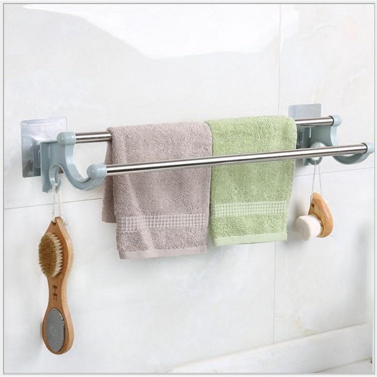 Giá treo khăn mặt đôi hút chân không