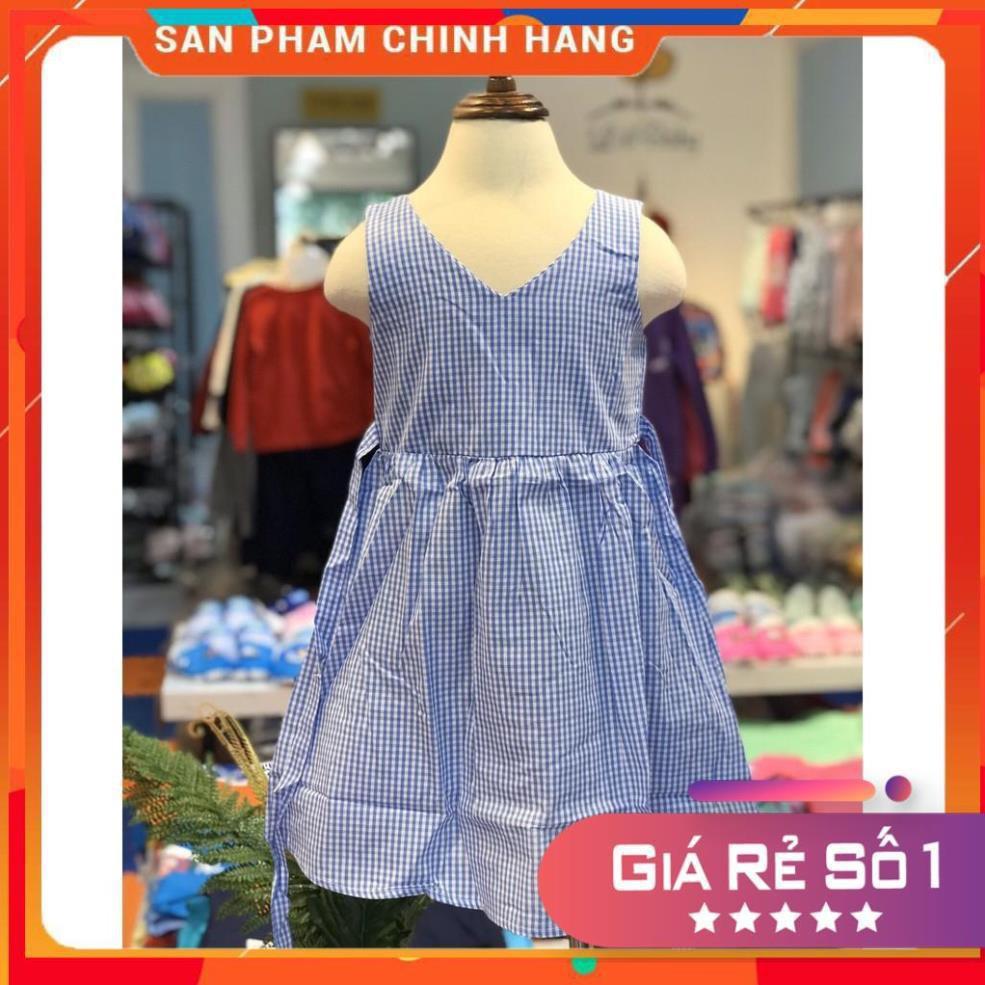 Váy bạn gái kẻ cổ tim, cổ tròn 6-10T