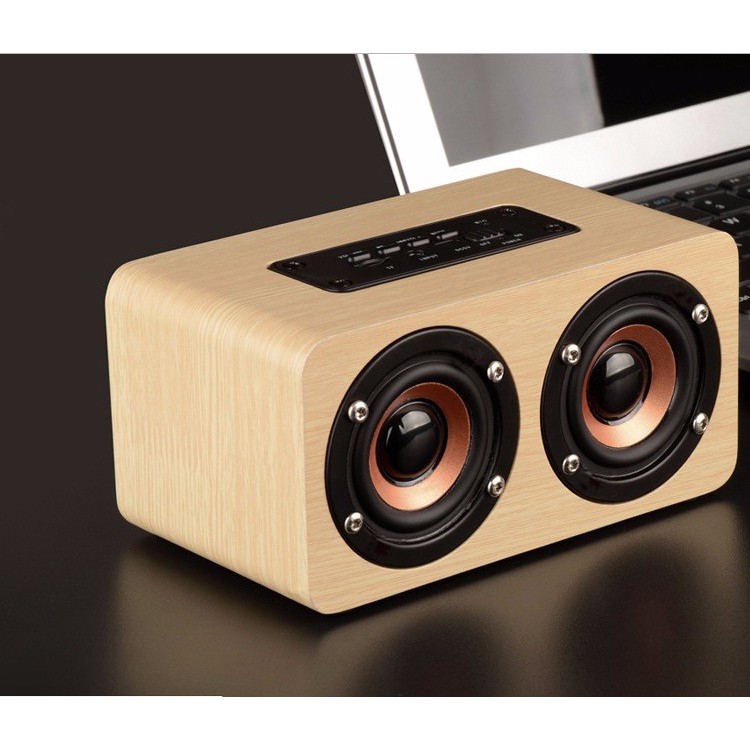 Di động Loa Siêu Trầm W5 Vân gỗ Loa Bluetooth Di Động Du Lịch Di Động Điện Thoại Không Dây