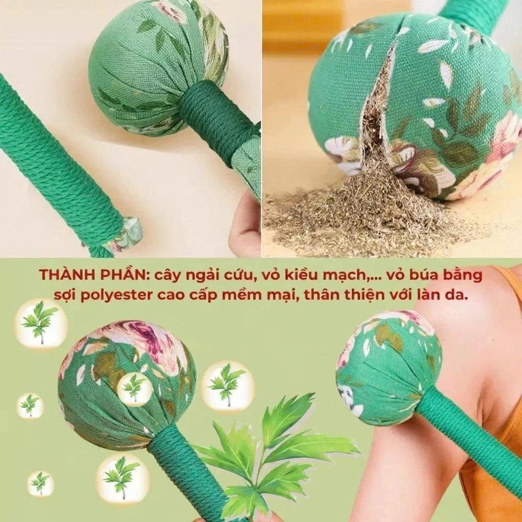 Búa Ngải Cứu, Búa Thảo Dược Đấm Lưng, Massage Toàn Thân,Cây Đấm Lưng Ngải Cứu,Gậy Đấm Lưng Thảo Dược