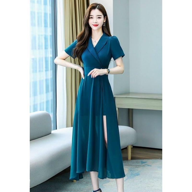 ĐẦM XÒE CỔ VEST XẺ TÀ