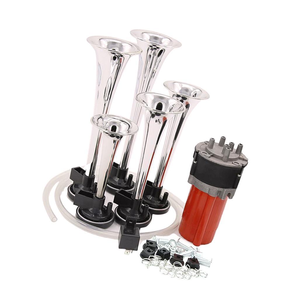 12V 130db 5 Trumpet Musical Kit for Car SUV Truck Van Boat