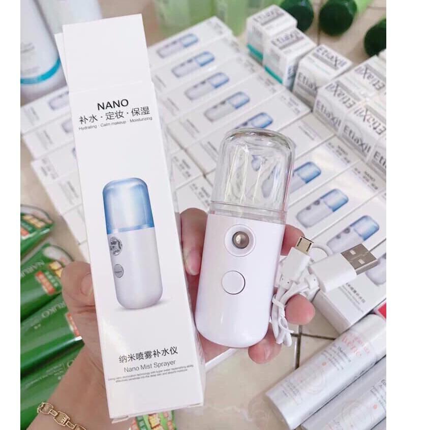 Máy phun sương tạo ẩm Nano mini-Giữ ẩm da, chống lão hoá, làm mát da cấp tốc