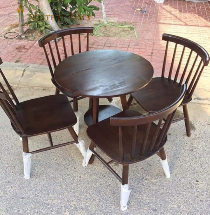 Bàn cafe gỗ 2 tầng