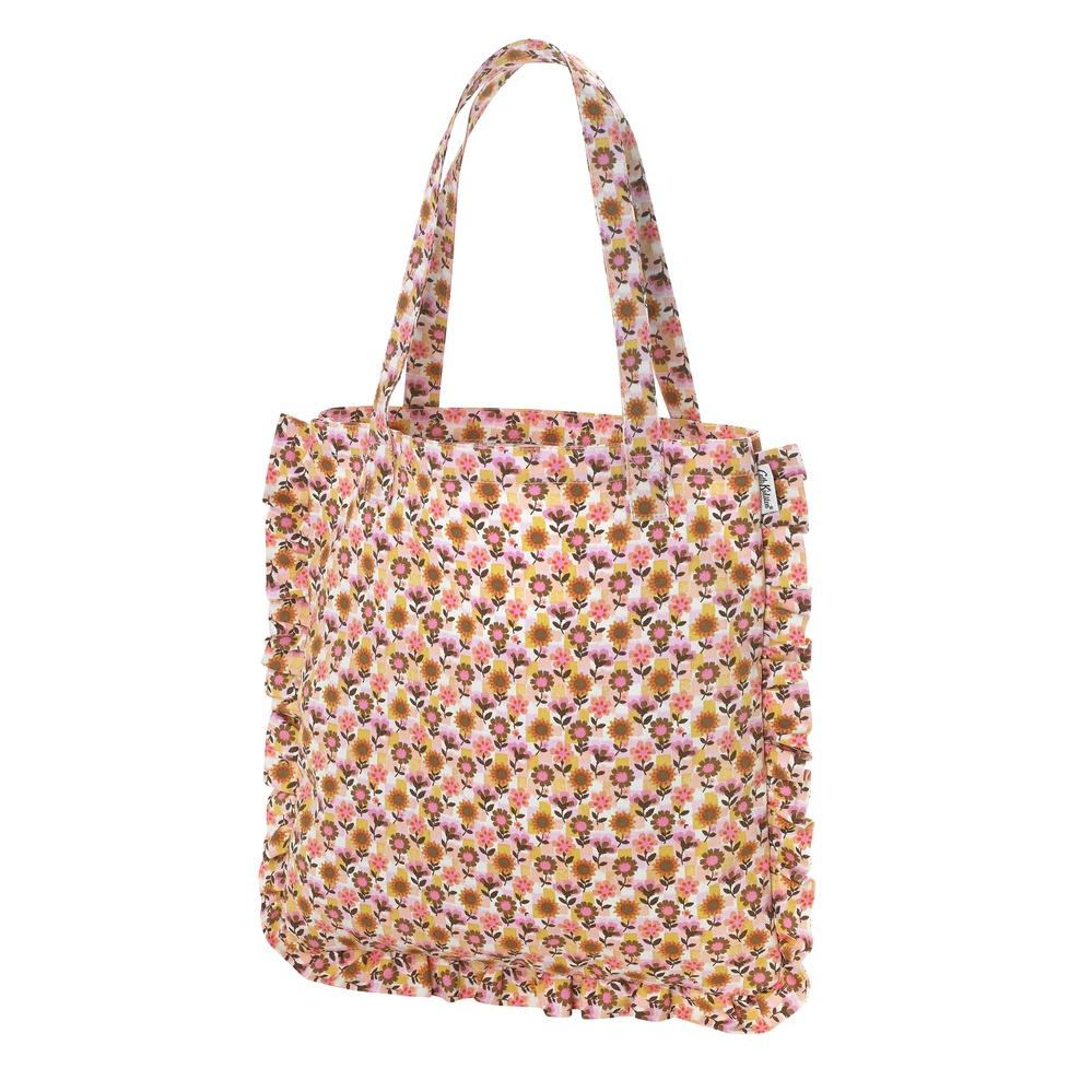 Cath Kidston - Túi đeo vai /Frill Tote - Retro Ditsy - Pink/Yellow -1048506