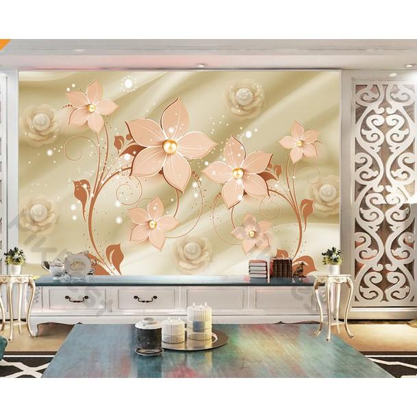 Tranh dán tường Hoa thủy tiên tối giản thanh lịch, tranh dán tường 3d hiện đại MS1166154