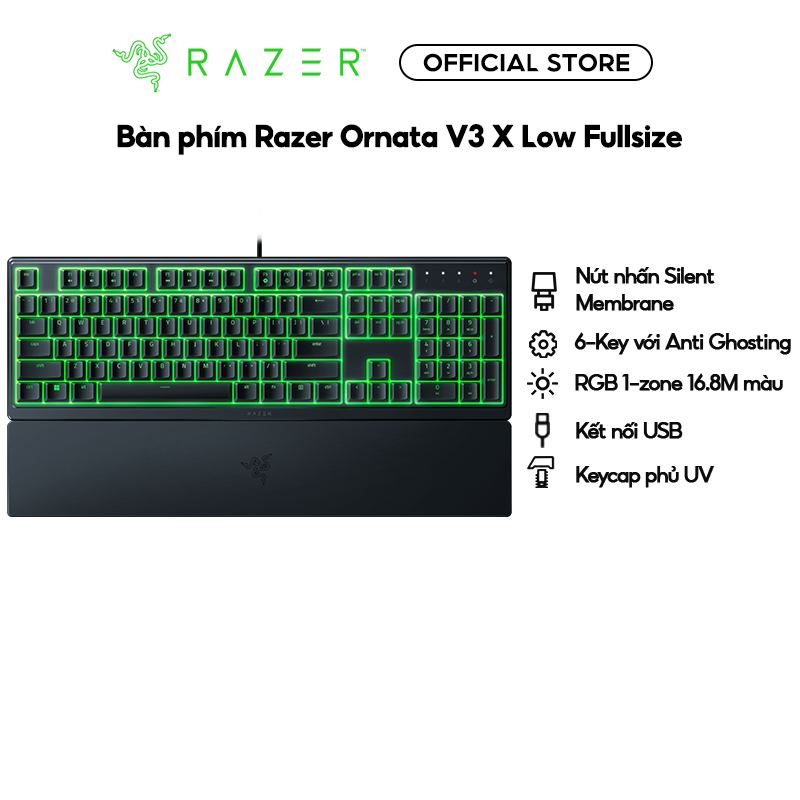 Bàn phím Razer Ornata V3 X-Low Profile Gaming Keyboard_RZ03-04470100-R3M1- Hàng Chính Hãng