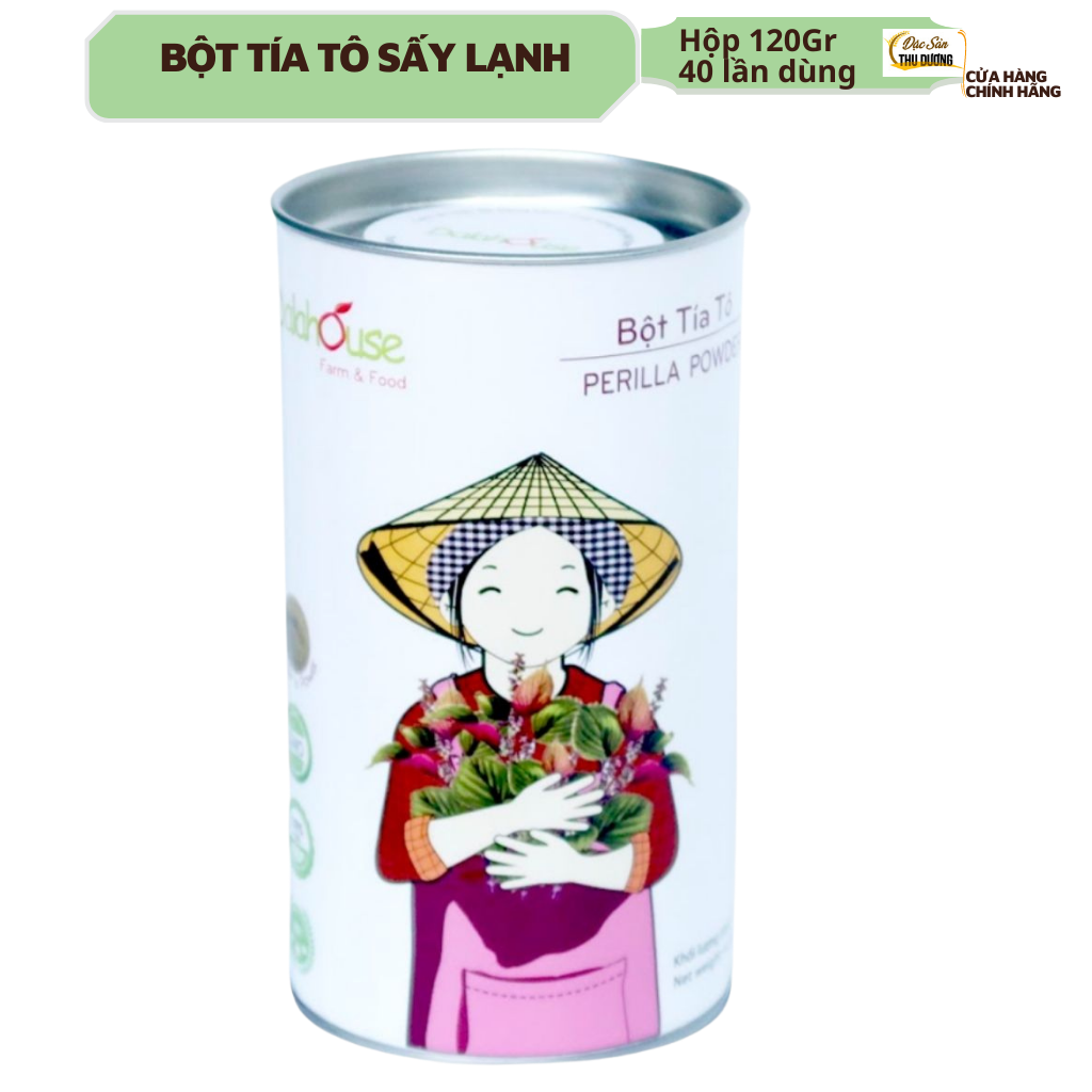Bột Tía Tô Sấy Lạnh Dalahouse - Bổ Phế Phối, An Thai, Hỗ Trợ Giảm Các Triệu Chứng Cảm, Ho, Đau Họng. Hỗ Trợ Điều Trị Gut, Đẹp Da, Trắng Da - Hộp 120Gr