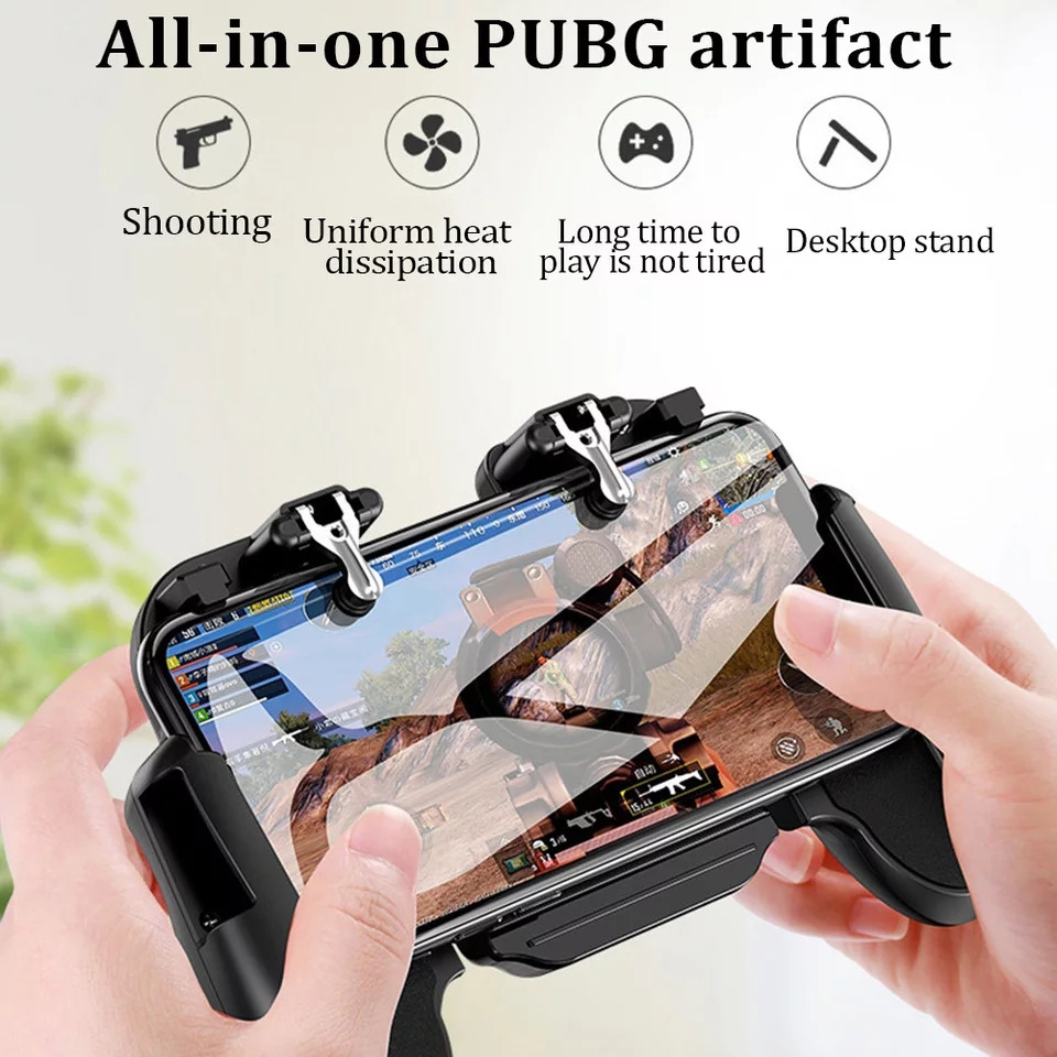 Tay Cầm Chơi Game H5 Tích Hợp Nút Nhấn Hỗ Trợ Chơi PUBG, ROS, Freefire Có Quạt Tản Nhiệt - Không Pin