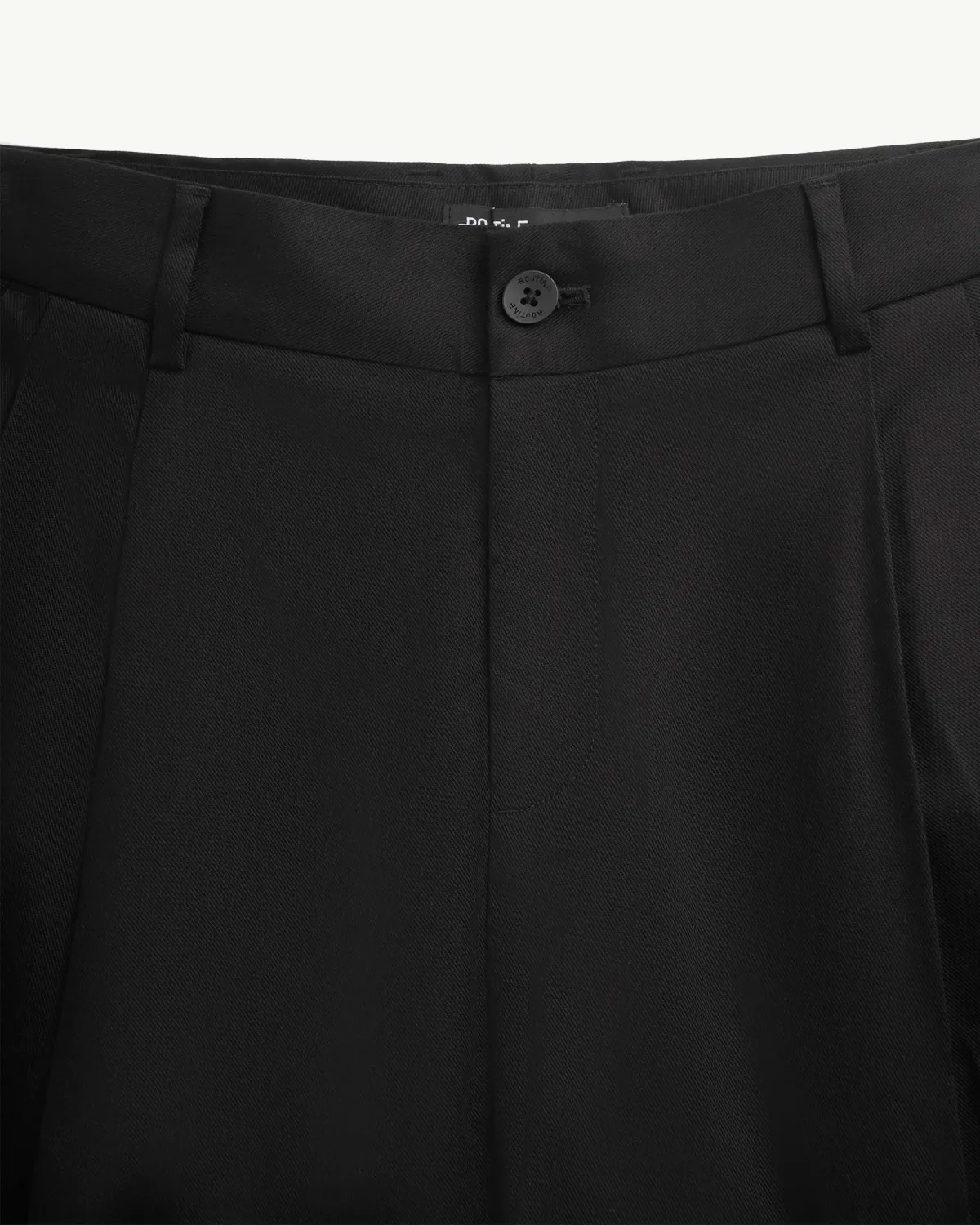 Quần dài nam màu đen ống rộng xếp ly form Barrel - ROUTINE 10S26PCA017