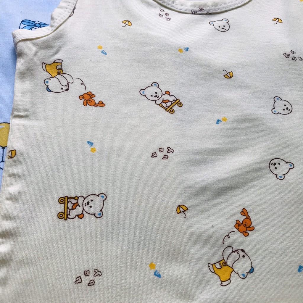 Áo ba lỗ pettit thun lạnh KWOO họa tiết yêu cho bé trai ,bé gái 6-14kg