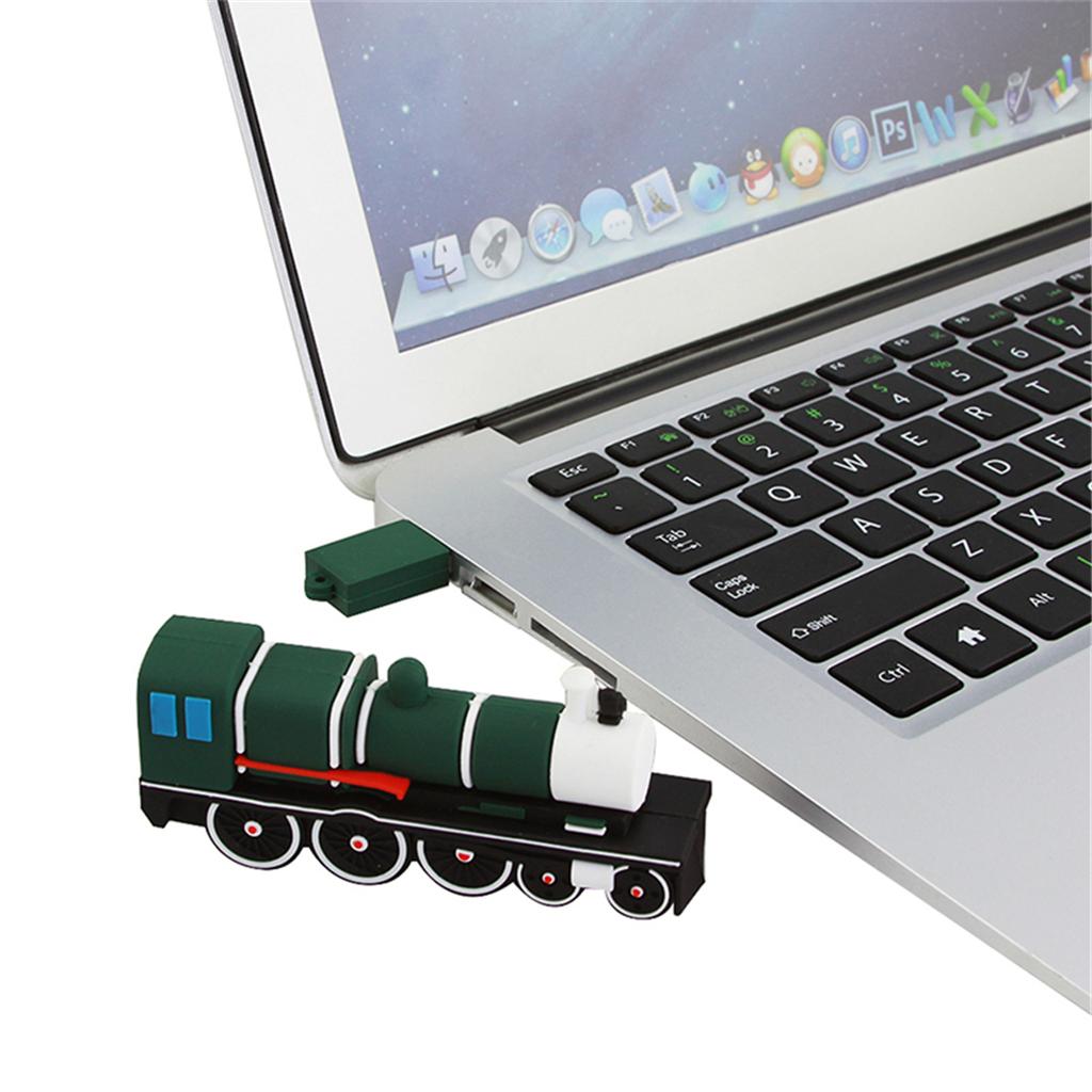 Fast Speed USB 2.0 Flash Drives Memory Stick Green Trains Shape
