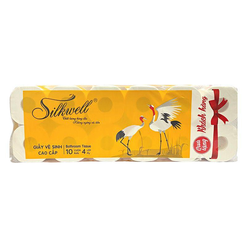 Giấy vệ sinh SILKWELL 4 lớp 10 cuộn (lốc) - [8936020575711]