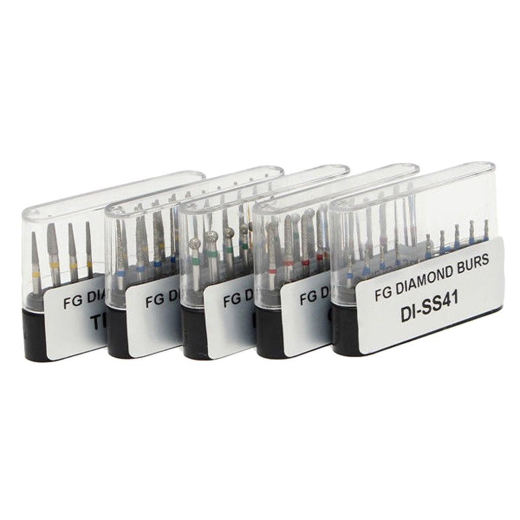 2X 50Pieces 5-Types  Burs FG Diamond Burs Set for High Speed Handpiece