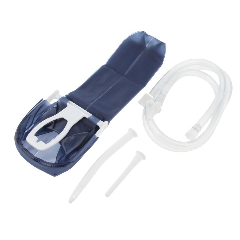 Foldable Women Men Enema Bag Kit Clean Anal Douche with Tips Set 2L Plastic