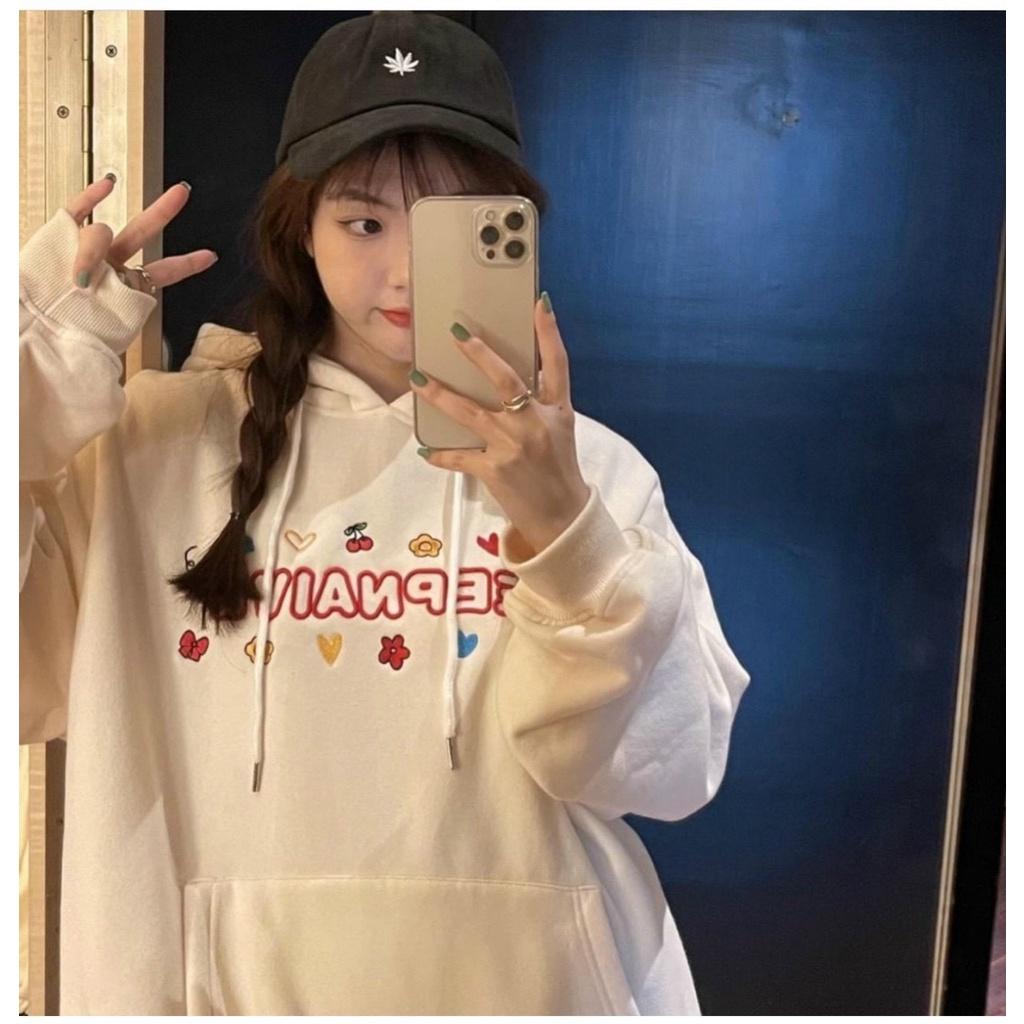 Áo Hoodie Nỉ Bông Unisex Thêu KeepNaive Siêu Xinh