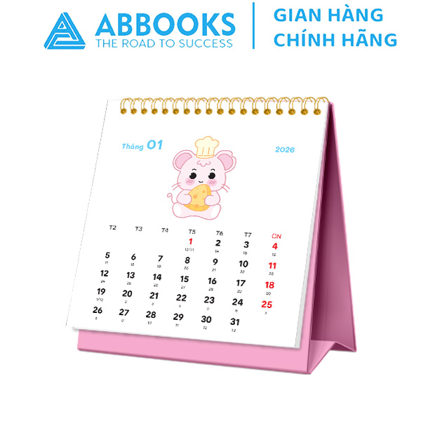 Lịch Để Bàn Mini 2026 – Bộ 5 Cuốn Lịch Có Note Kèm Sticker Trang Trí Dễ Thương (9x10.5cm) Bộ 5 Cuốn