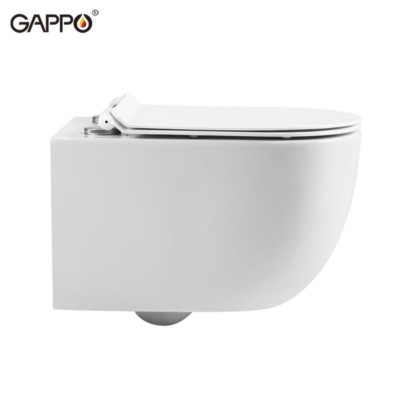 BỒN CẦU TREO TƯỜNG NHẬP KHẨU NGA GAPPO GM102 DÁNG OVAL MEN TUYẾT - HÀNG CHÍNH HÃNG