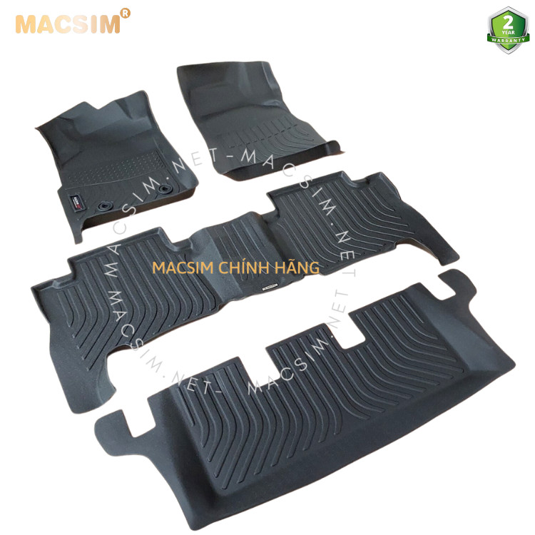 Hàng loại II Thảm lót sàn xe ô tô Toyota Fortuner/Innova 2008-2016 Nhãn hiệu Macsim chất liệu nhựa TPE cao cấp màu đen