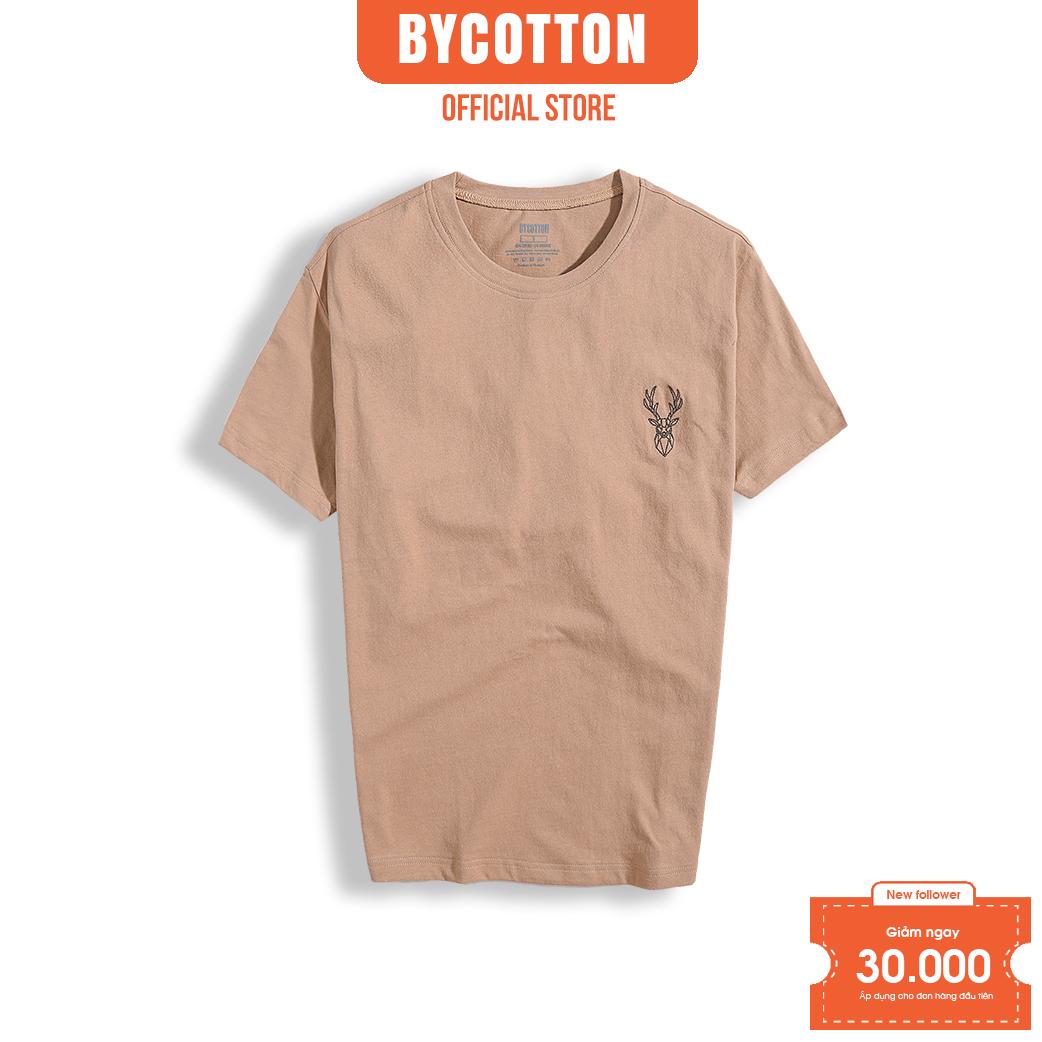 Áo Thun Ngắn Tay Cổ Tròn Nam BY COTTON Deer Single Brown Tee 2022