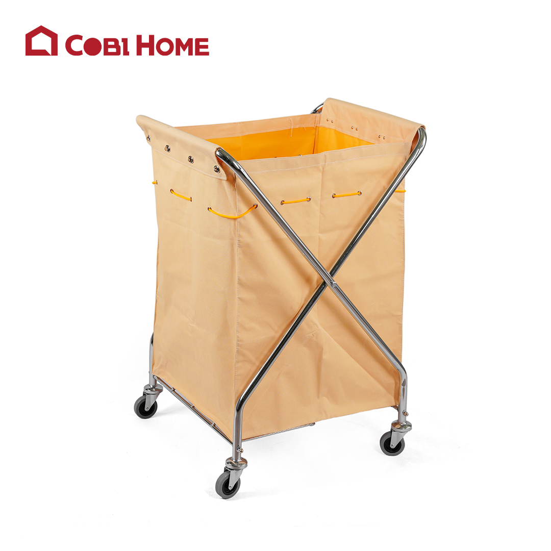 Xe đẩy dọn đồ giặt ủi, xe dọn phòng khách sạn bao gồm túi