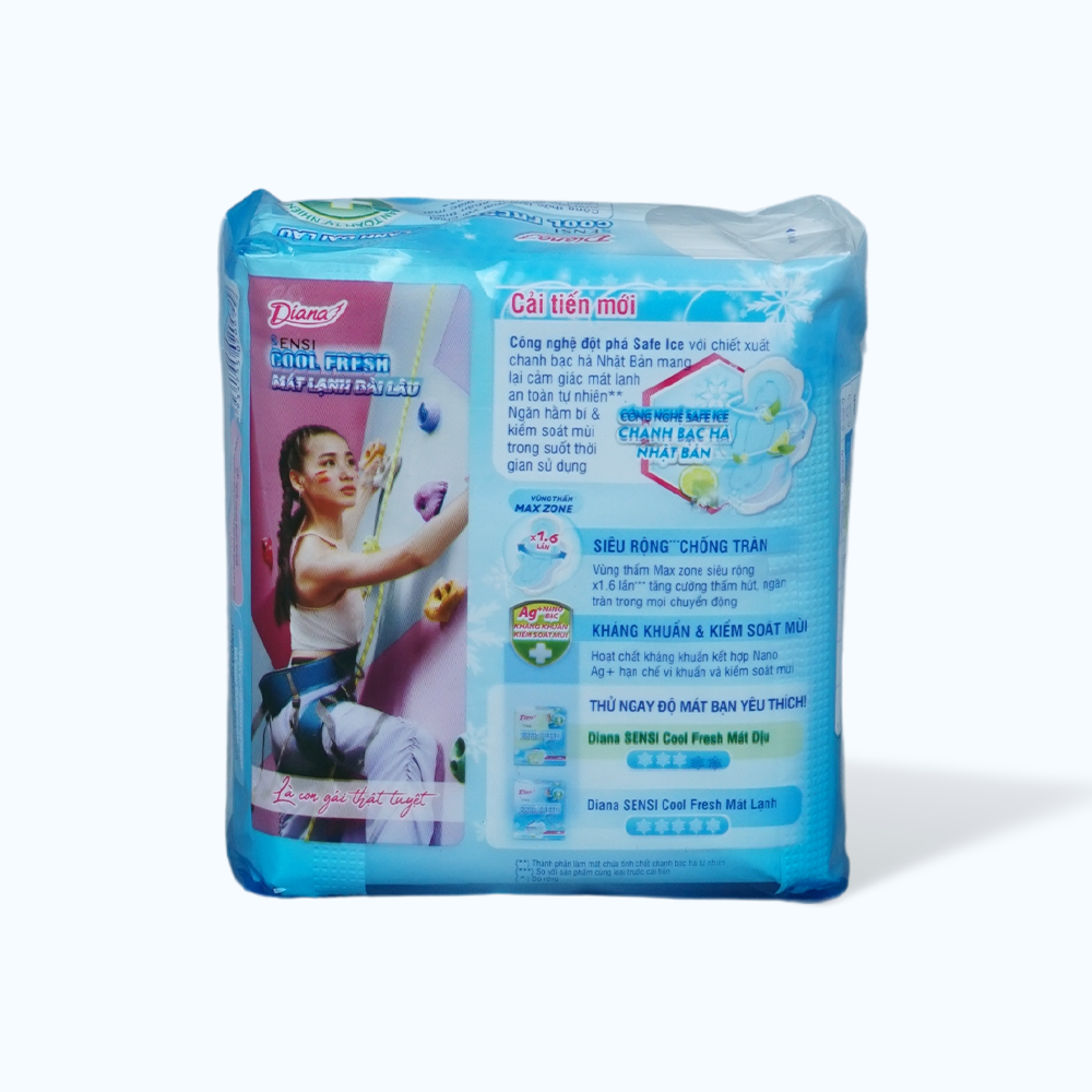 Băng vệ sinh siêu mỏng cánh mát lạnh Diana Sensi Cool Fresh (8 miếng/gói)