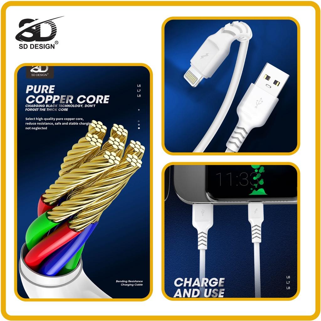 Cáp Sạc 2.4A SD DESIGN L7 sạc nhanh ổn định dây dài 1m dùng cho iphone, ipad bảo hành 1 đổi 1