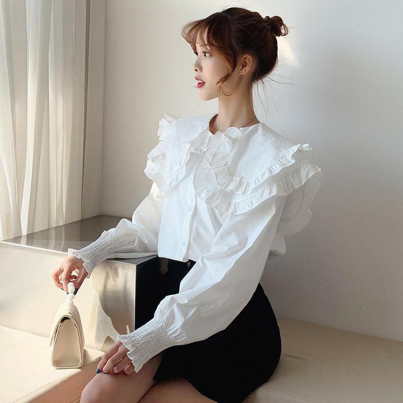 Áo sơ mi cổ sen bèo xinh xắn