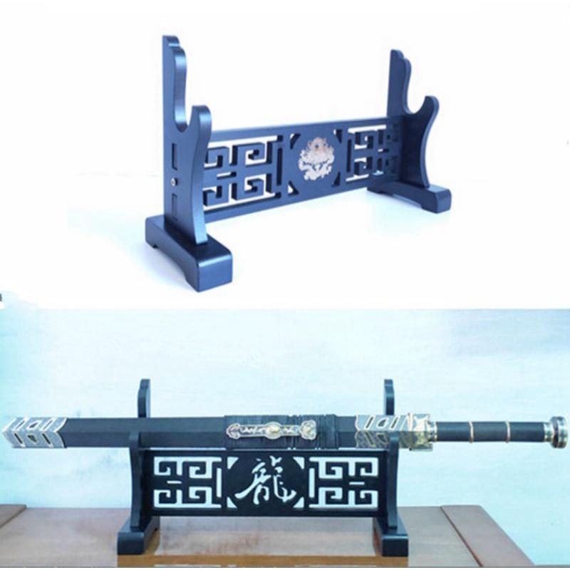 Giá đỡ trưng bày kiếm để bàn cao cấp chịu lực và thăng bằng tốt, hoạ tiết rồng đẹp mắt