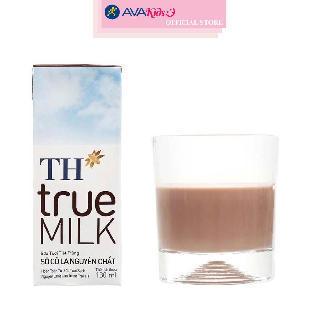 Thùng 48 hộp sữa tươi tiệt trùng TH true MILK có đường hương socola 180 ml (từ 1 tuổi)