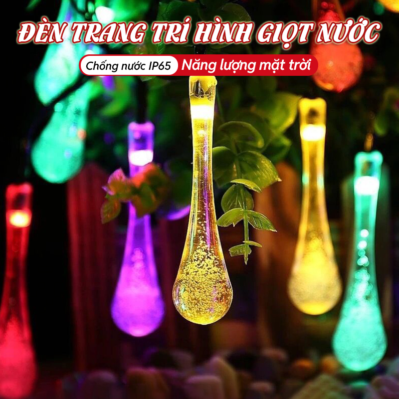 Đèn trang trí năng lượng mặt trời hình giọt nước, tiết kiệm điện, bóng siêu sáng, chống thấm nước - DA3165