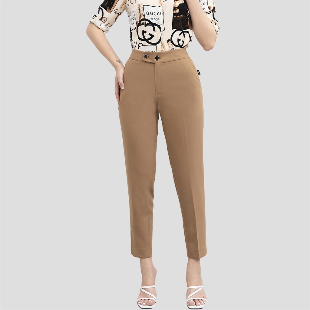 Quần Baggy Nữ Công Sở Cạp Cao Cúc Chéo LUPERI Không Xù Vải, Cắn Chỉ, Chất Đũi Xước Cao Cấp LFQD2103