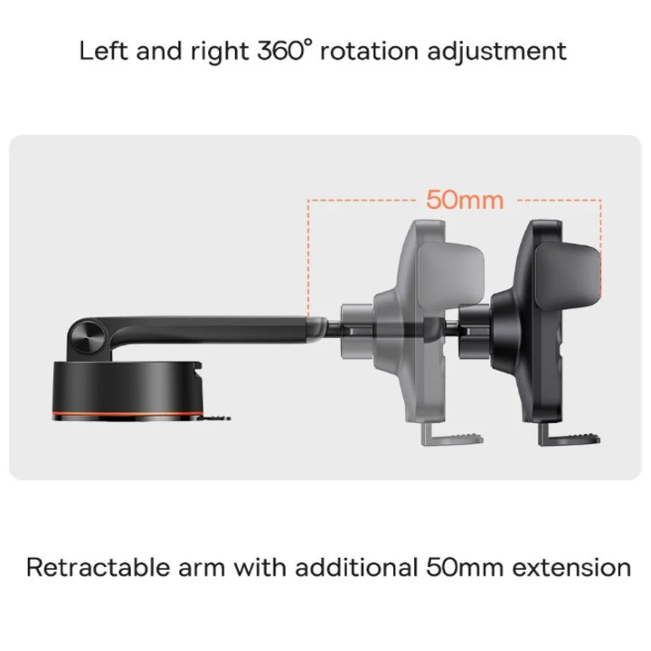 Giá đỡ điện thoại kiêm sạc không dây cao cấp Baseus gắn taplo, kính lái ô tô - Hàng Nhập Khẩu